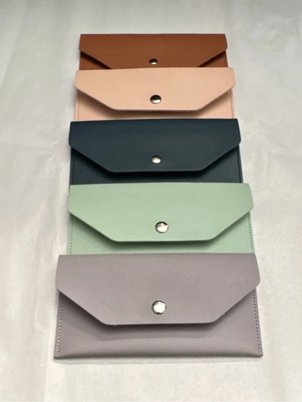 Women's Envelope Wallet Set — Brown, Blush Pink, Black, Mint, Gray